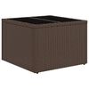 vidaXL garðborð með glerplötu Brún 55x55x37 cm Poly Rattan