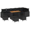 vidaXL Gar&eth;s&oacute;fa sett 10 pcs Svartur p&oacute;l&yacute;rattan