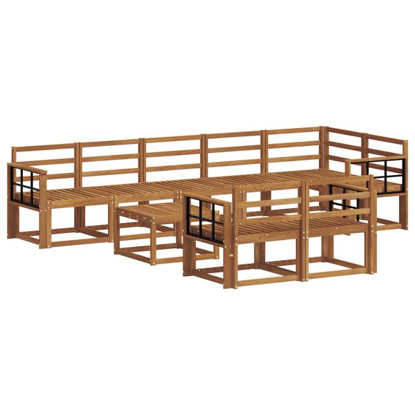 vidaXL &Uacute;ti s&oacute;fasett 9 pcs N&aacute;tt&uacute;rulegur Hrein akas&iacute;utr&eacute;