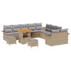 vidaXL Gar&eth;s&oacute;fa sett me&eth; p&uacute;&eth;i me&eth; geymslu 13 pcs Beige og lj&oacute;sgr&aacute;r
