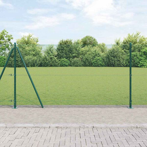 vidaXL Gir&eth;ingarp&oacute;stur Gr&aelig;nn 25 x 1,2 m (12 x 12 mm nets) St&aacute;l og PVC