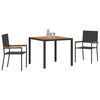 vidaXL Gar&eth;ur bor&eth;sett 3 pcs Svartur p&oacute;l&yacute;rattan