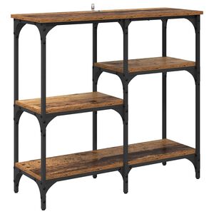 vidaXL Veggbor&eth; me&eth; hillu Gamall vi&eth;ur 80 x 29 x 75 cm Samsettur vi&eth;ur