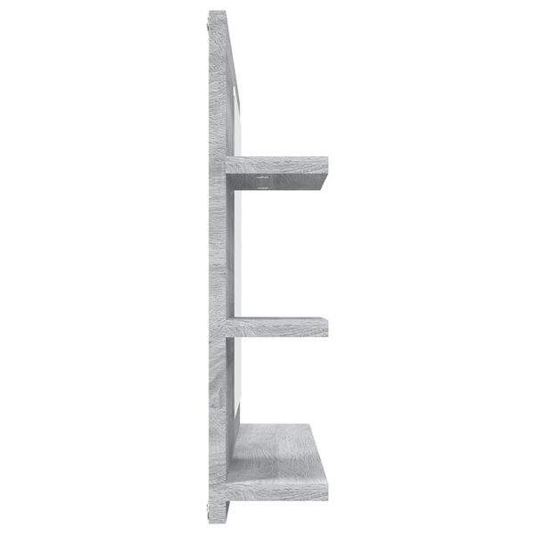 vidaXL Baðherbergisspegill Grár Sonoma 60x10,5x45 cm Samsettur Viður