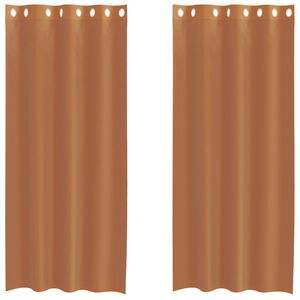 vidaXL Voile Gluggatj&ouml;ld me&eth; Grommets 2 stk Terracotta