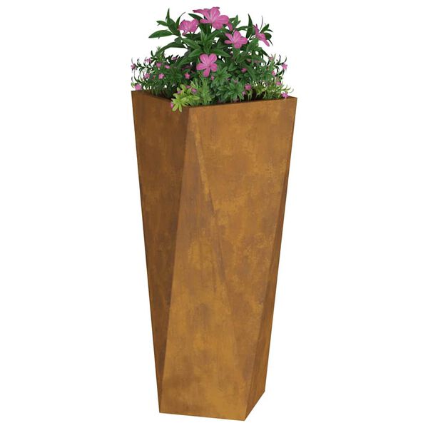 vidaXL Pl&ouml;ntuker 2 pcs Rusty 30 x 30 x 75 cm Ve&eth;ra&eth; st&aacute;l