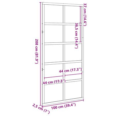 vidaXL Rennihurð Vaxbrún 100x208 cm Gegnheil Fura