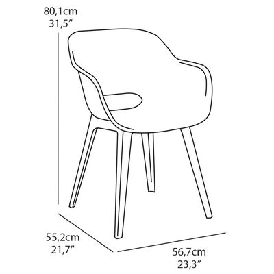 Allibert Garðstólar ,,Akola" 2 stk. Gráir