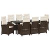 vidaXL Gar&eth;ur bor&eth;sett me&eth; p&uacute;&eth;i 9 pcs Br&uacute;nn p&oacute;l&yacute;rattan