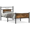 vidaXL R&uacute;mgrind &aacute;n D&yacute;nu Reykt&oacute;na Eikarlitur 90x190 cm Samsettur Vi&eth;ur