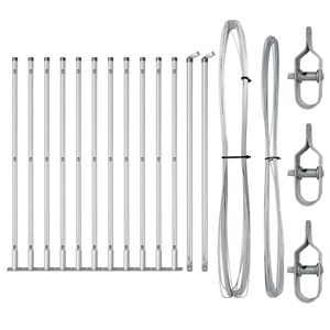 vidaXL Girðingarpóstar 13 pcs Silfur Ø32mm 70 cm Sinkhúðað stál