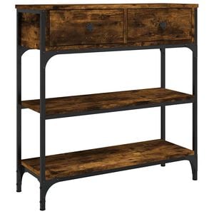 vidaXL Veggbor&eth; Reyklitu&eth; Eik 72,5x25x75 cm Samsettur Vi&eth;ur