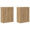 vidaXL Vegghengdur sk&aacute;pur 2 pcs Artisan Eik 69,5 x 34 x 90 cm