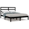 vidaXL R&uacute;mgrind &aacute;n D&yacute;nu Sv&ouml;rt 140x190 cm Gegnheil Vi&eth;ur