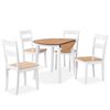 vidaXL Bor&eth;stofusett 5 Hlutir MDF og G&uacute;mm&iacute;vi&eth;ur Hv&iacute;tur