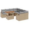 vidaXL Gar&eth;s&oacute;fa sett me&eth; geymslu 9 pcs Drapplita&eth;ur Poly rattan