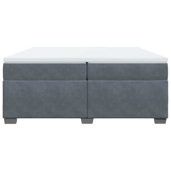 vidaXL H&oacute;lfa&eth; Springr&uacute;m me&eth; D&yacute;nu D&ouml;kkgr&aacute;tt 200x200 cm Flauel