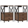 vidaXL Noat&ouml;flu sk&aacute;pur 2 pcs Br&uacute;nn eik 40 x 31 x 60 cm Samsettur vi&eth;ur