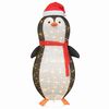 vidaXL Snj&oacute;penguin figur me&eth; 600 LED Heitur hv&iacute;tur 78 x 178 cm d&uacute;kur