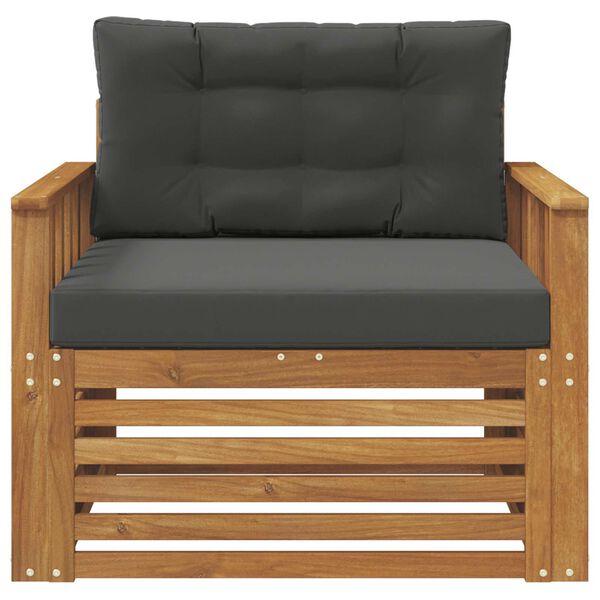 vidaXL &Uacute;ti s&oacute;fasett Solid Akas&iacute;uskei&eth; og P&oacute;lyester N&aacute;tt&uacute;rulegur