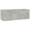 vidaXL Veggsk&aacute;pur Steypugr&aacute;r 100x36,5x35 cm Samsettur Vi&eth;ur