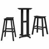 vidaXL Gar&eth;abarmagn 3 pcs Svartur HDPE