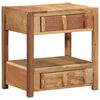 vidaXL Endabor&eth; me&eth; sk&uacute;ffu Br&uacute;nn 43 x 32 x 46 cm Solid endurheimt tr&eacute;