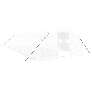 vidaXL Gr&oacute;&eth;urh&uacute;s me&eth; St&aacute;lgrind Hv&iacute;tt 40 m&sup2; 10x4x2 m