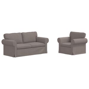 vidaXL S&oacute;fasett 2 pcs M&oacute;gr&aacute;r 175 x 82 x 80 cm d&uacute;kur
