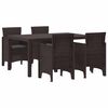 vidaXL Gar&eth;ur bor&eth;sett 5 pcs Br&uacute;nn Polt rattan