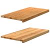 vidaXL Gluggasyllur 2 stk Lj&oacute;sbr&uacute;nt 80x40x2 cm Solid Wood Eik