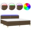 vidaXL H&oacute;lfa&eth; Springr&uacute;m me&eth; D&yacute;nu&LED D&ouml;kkbr&uacute;nn 200x200cm Tauefni