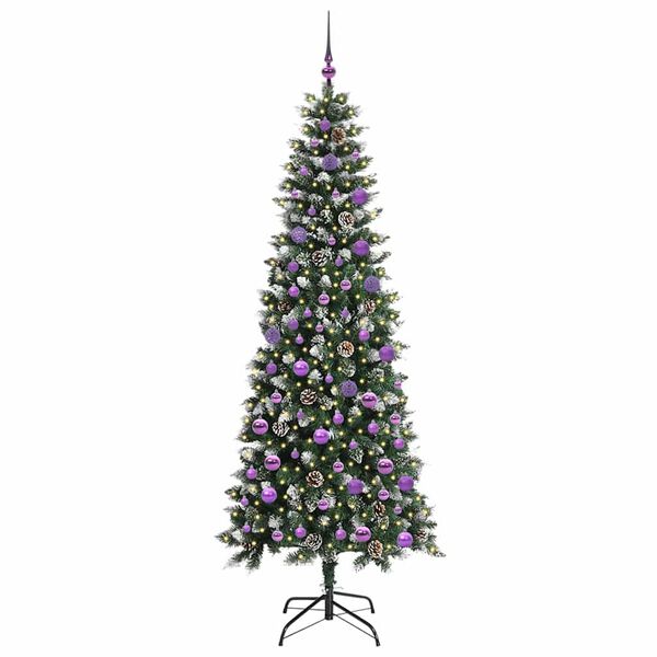 vidaXL Gervi j&oacute;latr&eacute; me&eth; 300 LED Gr&aelig;nn 210 cm PVC, plast og st&aacute;l