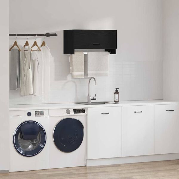 vidaXL Geymslukápur Svartur Eik 70 x 32,5 x 35 cm Samsettur viður