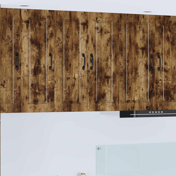 vidaXL Eldh&uacute;s sk&aacute;pur me&eth; hur&eth; Rau&eth;-eik 30 x 31 x 80 cm Samsettur vi&eth;ur