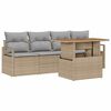vidaXL Gar&eth;s&oacute;fa sett me&eth; geymslu 5 pcs Drapplita&eth;ur Poly rattan