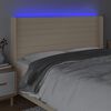 vidaXL LED höfuðgafl Rjómahvítt 203x16x118/128 cm Efni