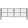 vidaXL Möskvagarðhlið úr galvaniseruðu Stáli 400x125 cm grátt