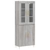 vidaXL H&aacute;r Sk&aacute;pur Gr&aacute;r Sonoma 69,5x34x180 cm Samsettur Vi&eth;ur