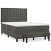 vidaXL H&oacute;lfa&eth; Springr&uacute;m me&eth; D&yacute;nu D&ouml;kkgr&aacute;tt 140x190 cm Flauel
