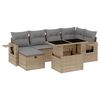 vidaXL 7 Hluta Gar&eth;s&oacute;fasett me&eth; Sessum Drapplita&eth; P&oacute;l&yacute;rattan