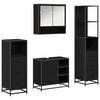 vidaXL Ba&eth;herbergismublasett 4 pcs Svartur Eik Samsettur vi&eth;ur