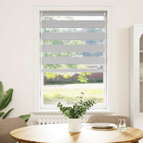 vidaXL Zebra Gard&iacute;na Lj&oacute;sgr&aacute; 80x100 cm Efni Breidd 75,9 cm P&oacute;l&yacute;ester