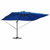 vidaXL Cantilever Roma Parasol Blátt og svart 352 x 251 x 265 cm