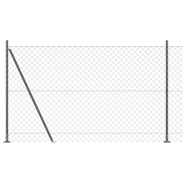 vidaXL Gir&eth;ingarp&oacute;stur Gr&aacute;r 10 x 1,4 m (60 x 60 mm net) St&aacute;l og PVC