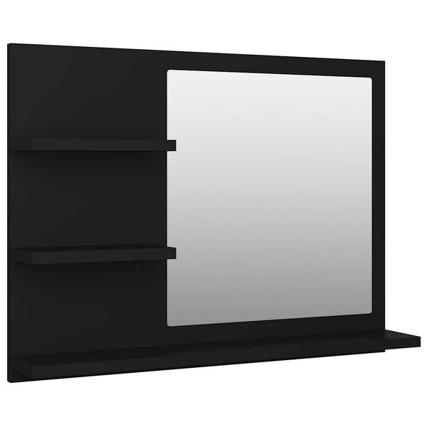 805007 vidaXL Bathroom Mirror Black 60x10,5x45 cm Chipboard