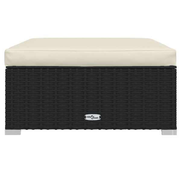 vidaXL 9 Hluta Gar&eth;s&oacute;fasett me&eth; S&aelig;tisp&uacute;&eth;um P&oacute;l&yacute;rattan Svart