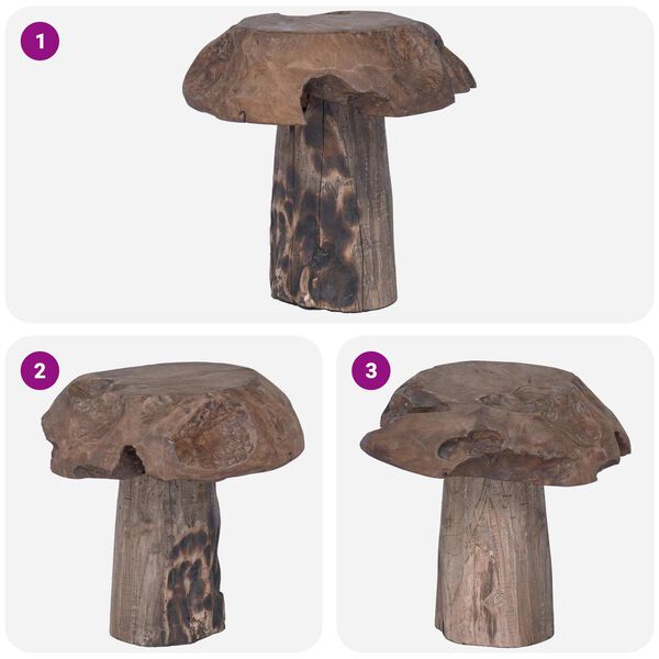 vidaXL St&oacute;ll N&aacute;tt&uacute;rulegur 35 x 35 x 35 cm Solid teak vi&eth;ur