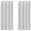vidaXL Svartgard&iacute;nur me&eth; hringjum 2 pcs Bleikur Gr&aacute;r 260 x 140 cm
