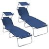 vidaXL S&oacute;lst&oacute;l 2 pcs Bl&aacute;r 58 x 188 x 77 cm P&oacute;l&yacute;ester